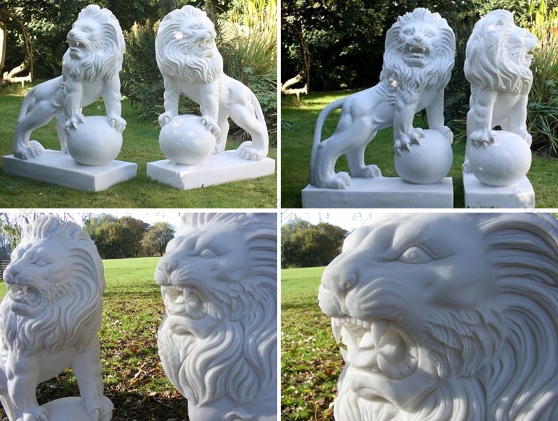 western marble lion statue for sale