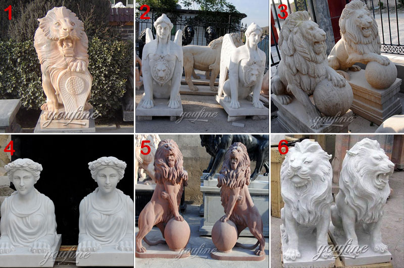 stone marble lion statue