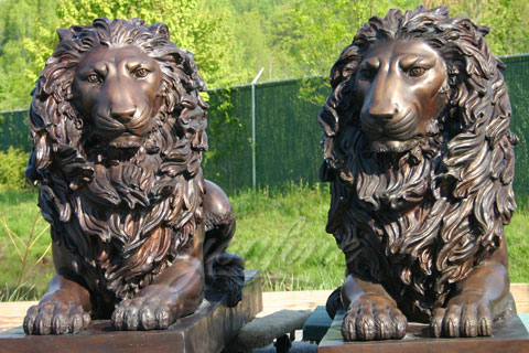 Outdoor Garden Ornament metal crafts bronze lion statues