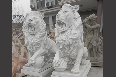 Outdoor Marble Lion Stone Statues for decoration