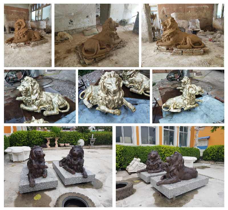 Life Size Bronze Climbing Lion Statue High-quality Modern Decor for Sale 5
