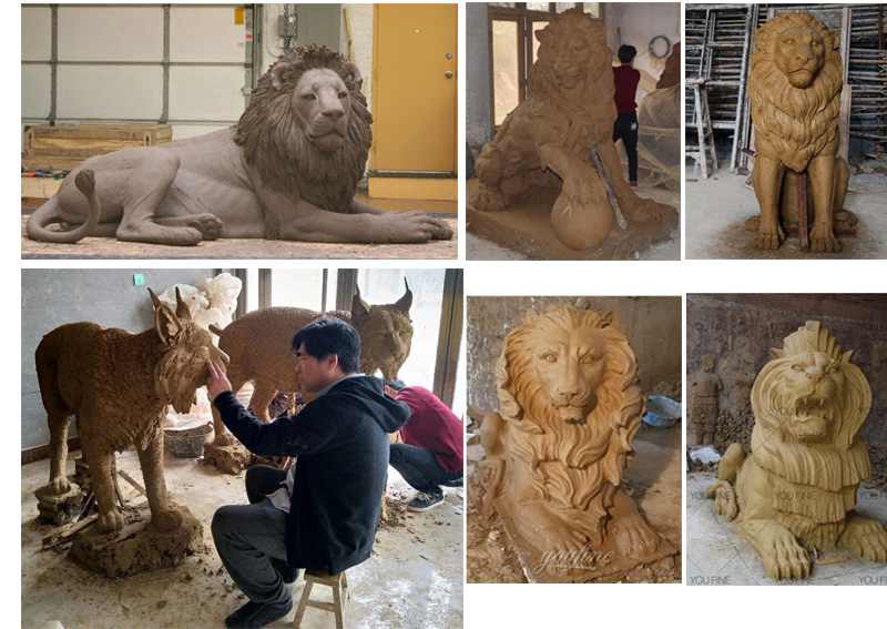 Life Size Bronze Climbing Lion Statue High-quality Modern Decor for Sale 6