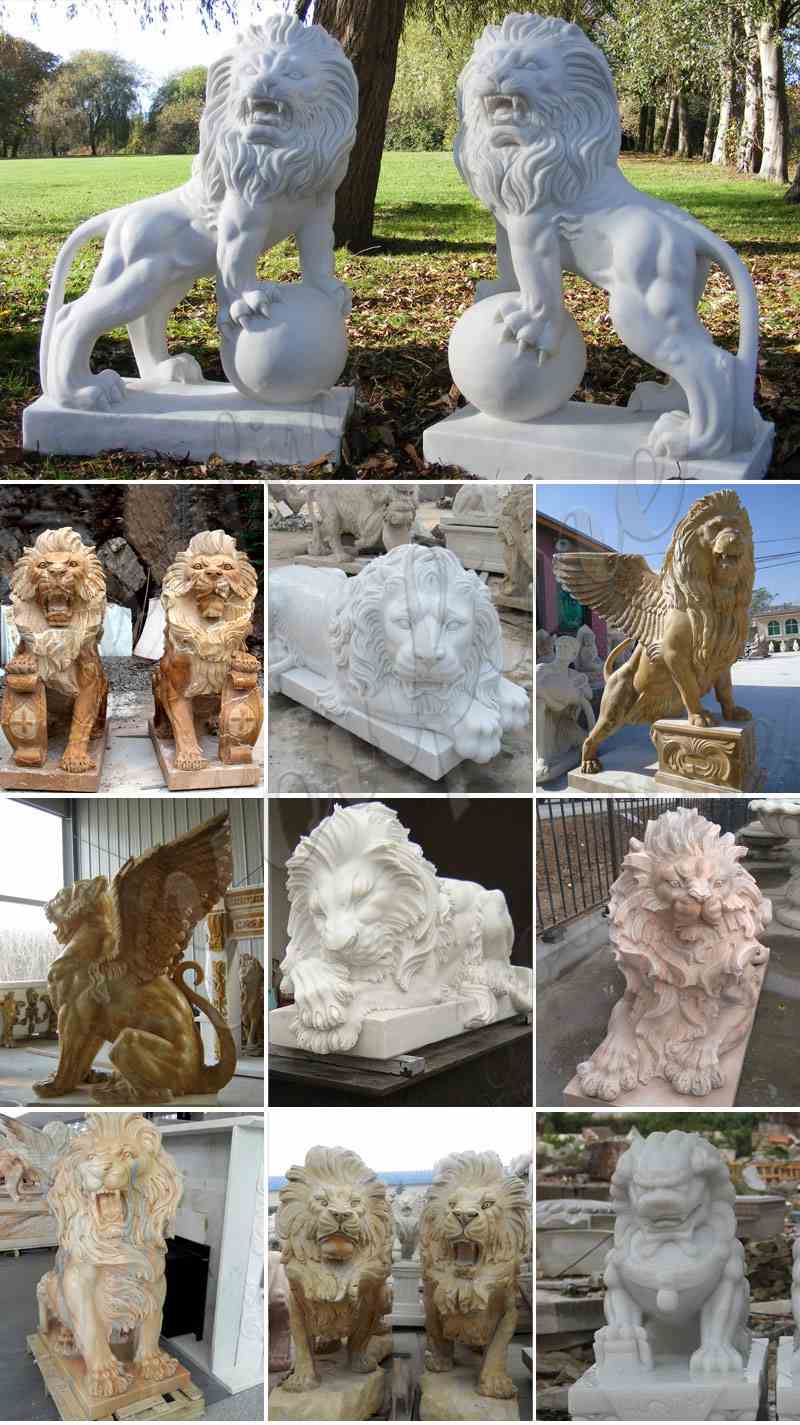 lion statues for front porch-YouFine Sculpture