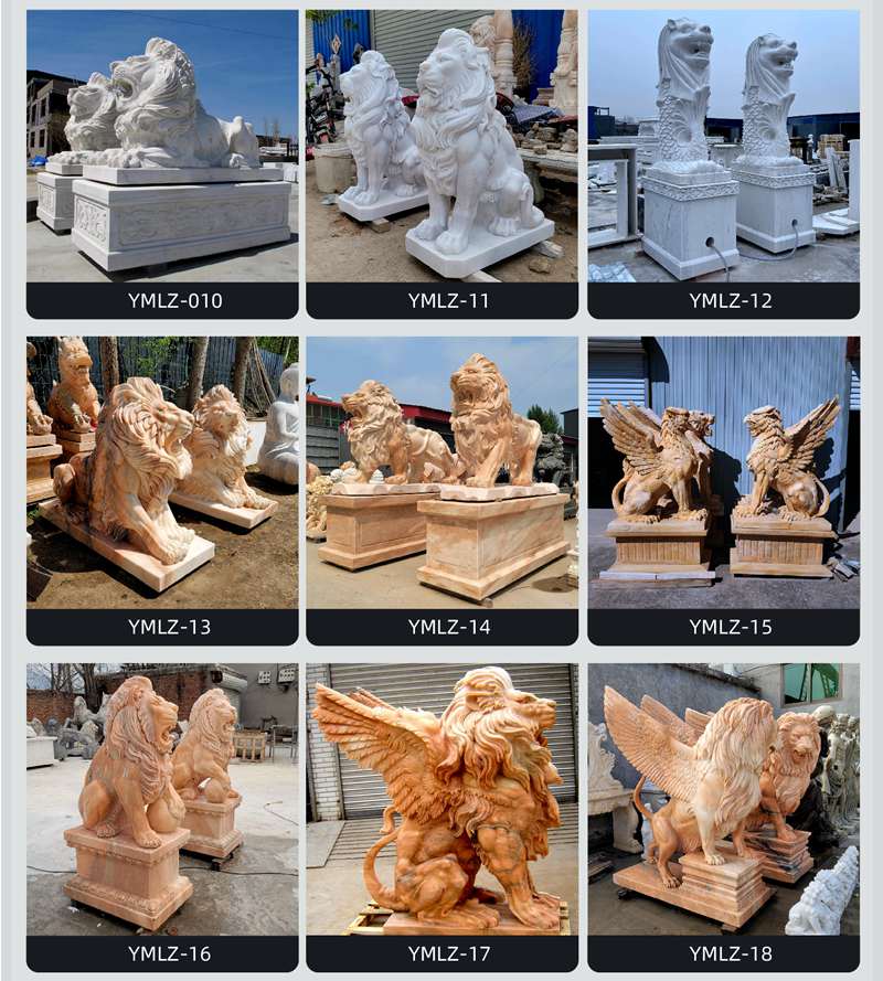 marble lion statues-YouFine Sculpture