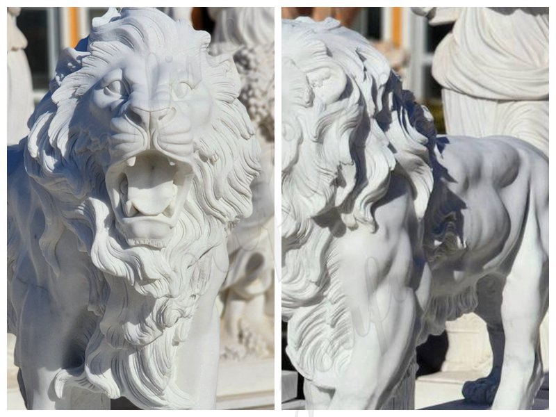 carving details show for the lion statues for sale-YouFine Sculpture