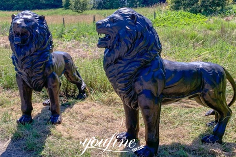 standing lion statue-YouFine Sculpture.