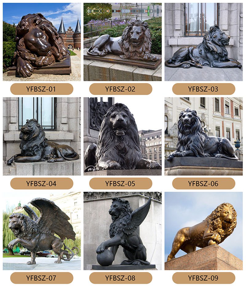 Bronze Lion Sculpture of Different Styles