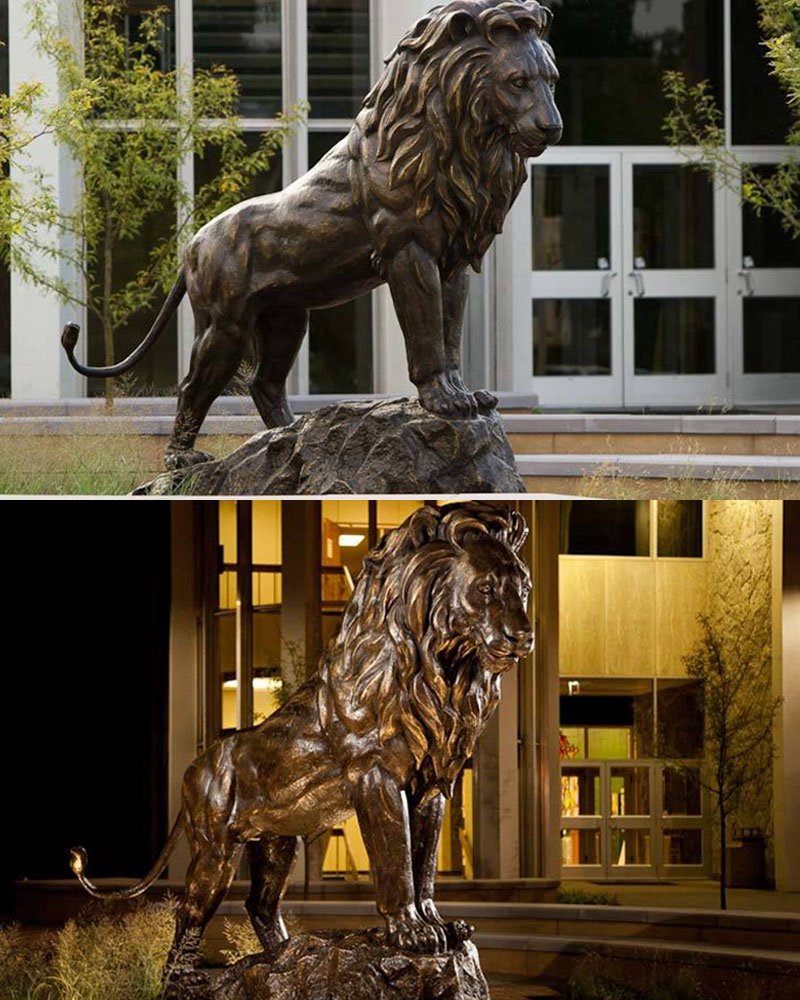 Bronze Lion Statue Detail