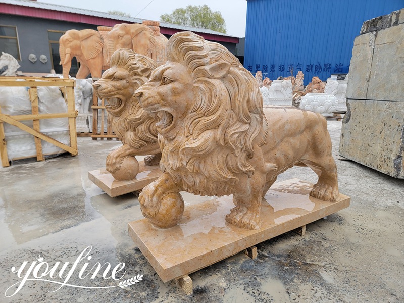 Red Marble Lion Statue’s Feng Shui Meaning
