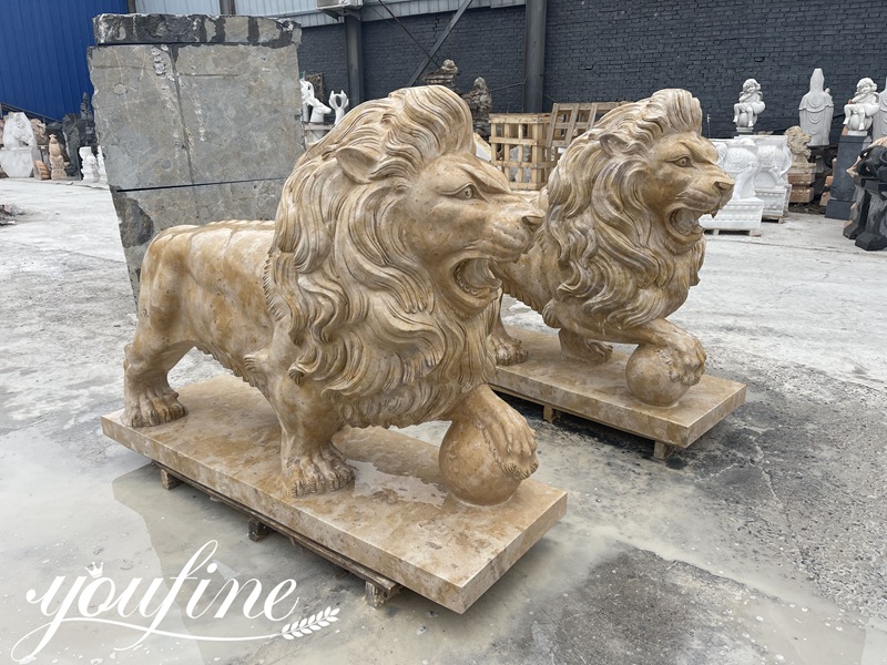 Red Marble Lion Statue’s Feng Shui Meaning