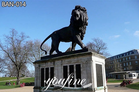Large Bronze Standing Lion Statue Outdoor Square Decor for Sale BAN-014